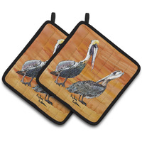 "Caroline's Treasures Pelican Pair of Pot Holders 8407PTHD, 7.5HX7.5W, Multicolor"