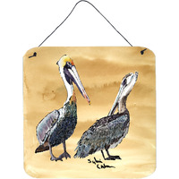 "Caroline's Treasures 8408DS66 Bird-Pelican Aluminum Metal Wall or Door Hanging Prints, 6 x 6"", Multicolor"