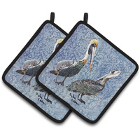 "Caroline's Treasures Pelican Pair of Pot Holders 8409PTHD, 7.5HX7.5W, Multicolor"