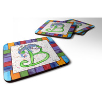 "Caroline's Treasures 8425-BFC Beach and Seafood Foam Coasters (Set of 4), 3.5"" H x 3.5"" W, Multicolor"