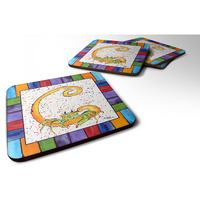 "Caroline's Treasures 8426-CFC Beach and Seafood Foam Coasters (Set of 4), 3.5"" H x 3.5"" W, Multicolor"