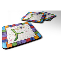 "Caroline's Treasures 8429-FFC Beach and Seafood Foam Coasters (Set of 4), 3.5"" H x 3.5"" W, Multicolor"