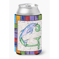Letter G with Dolphin Can or Bottle Beverage Insulator Hugger 8430