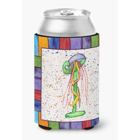 Letter I with  Jellyfish Can or Bottle Beverage Insulator Hugger 8432