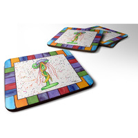"Caroline's Treasures 8432-IFC Beach and Seafood Foam Coasters (Set of 4), 3.5"" H x 3.5"" W, Multicolor"
