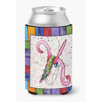 Letter K with  Shrimp Can or Bottle Beverage Insulator Hugger 8434