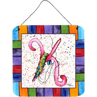 "Caroline's Treasures 8434-KDS66 Beach and Seafood Aluminum Metal Wall or Door Hanging Prints, 6 x 6"", Multicolor"
