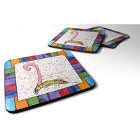 "Caroline's Treasures 8435-LFC Beach and Seafood Foam Coasters (Set of 4), 3.5"" H x 3.5"" W, Multicolor"