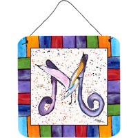 "Caroline's Treasures 8436-MDS66 Beach and Seafood Aluminum Metal Wall or Door Hanging Prints, 6 x 6"", Multicolor"