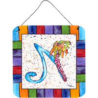 "Caroline's Treasures 8437-NDS66 Beach and Seafood Aluminum Metal Wall or Door Hanging Prints, 6 x 6"", Multicolor"