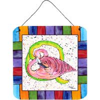 "Caroline's Treasures 8440-QDS66 Beach and Seafood Aluminum Metal Wall or Door Hanging Prints, 6 x 6"", Multicolor"