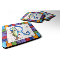 "Caroline's Treasures 8441-RFC Beach and Seafood Foam Coasters (Set of 4), 3.5"" H x 3.5"" W, Multicolor"
