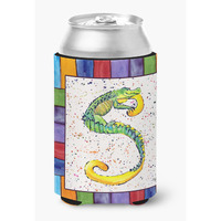 Letter S with Aligator Can or Bottle Beverage Insulator Hugger 8442