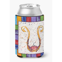 Letter U with Crab Can or Bottle Beverage Insulator Hugger 8444