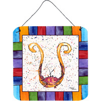 "Caroline's Treasures 8444-UDS66 Beach and Seafood Aluminum Metal Wall or Door Hanging Prints, 6 x 6"", Multicolor"