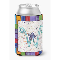 Letter W with  Starfish Can or Bottle Beverage Insulator Hugger 8446