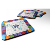 "Caroline's Treasures 8446-WFC Beach and Seafood Foam Coasters (Set of 4), 3.5"" H x 3.5"" W, Multicolor"