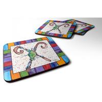 "Caroline's Treasures 8447-XFC Beach and Seafood Foam Coasters (Set of 4), 3.5"" H x 3.5"" W, Multicolor"