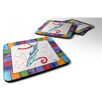 "Caroline's Treasures 8449-ZFC Beach and Seafood Foam Coasters (Set of 4), 3.5"" H x 3.5"" W, Multicolor"