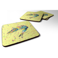 "Caroline's Treasures 8450FC Shrimp Foam Coasters (Set of 4), 3.5"" H x 3.5"" W, Multicolor"