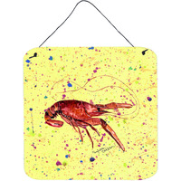 "Caroline's Treasures 8451DS66 Crawfish Aluminum Metal Wall or Door Hanging Prints, 6 x 6"", Multicolor"