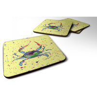 "Caroline's Treasures 8452FC Crab Foam Coasters (Set of 4), 3.5"" H x 3.5"" W, Multicolor"