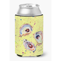 Oyster on yellow Can or Bottle Beverage Insulator Hugger