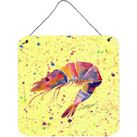 "Caroline's Treasures Shrimp Aluminium Metal Door Hanging Prints wall-decor, 6 x 6, Multicolor"