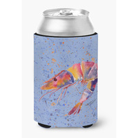 Shrimp on blue Can or Bottle Beverage Insulator Hugger