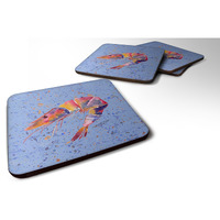 "Caroline's Treasures 8455FC Shrimp Foam Coasters (Set of 4), 3.5"" H x 3.5"" W, Multicolor"