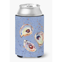 Oyster on blue Can or Bottle Beverage Insulator Hugger