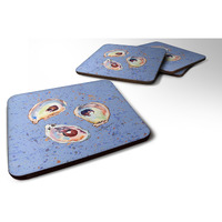 "Caroline's Treasures 8456FC Oyster Foam Coasters (Set of 4), 3.5"" H x 3.5"" W, Multicolor"