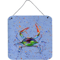 "Caroline's Treasures 8457DS66 Crab Aluminum Metal Wall or Door Hanging Prints, 6 x 6"", Multicolor"