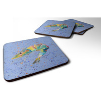 "Caroline's Treasures 8459FC Shrimp Foam Coasters (Set of 4), 3.5"" H x 3.5"" W, Multicolor"