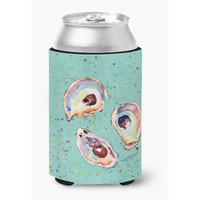 Oyster  on Teal Can or Bottle Beverage Insulator Hugger