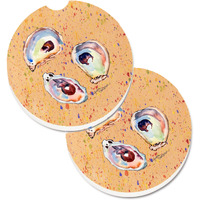 "Caroline's Treasures Oyster Set of 2 Cup Holder Car Coasters 8466CARC, 2.56, Multicolor"