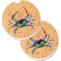 "Caroline's Treasures Crab Set of 2 Cup Holder Car Coasters 8467CARC, 2.56, Multicolor"