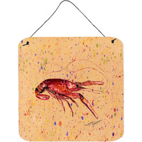 "Caroline's Treasures 8468DS66 Crawfish Aluminum Metal Wall or Door Hanging Prints, 6 x 6"", Multicolor"