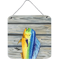 "Caroline's Treasures 8470DS66 Dolphin Mahi Mahi Aluminum Metal Wall or Door Hanging Prints, 6 x 6"", Multicolor"