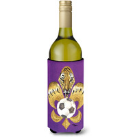 Tiger Fleur de lis Soccer Wine Bottle Beverage Insulator Beverage Insulator Hugger