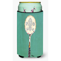 Tennis Racket Fleur de lis Tall Boy Beverage Insulator Beverage Insulator Hugger