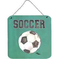 "Caroline's Treasures Soccer Aluminum Metal Wall or Door Hanging Prints, 6 x 6"", Multicolor"