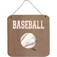 "Caroline's Treasures Baseball Aluminum Metal Wall or Door Hanging Prints, 6 x 6"", Multicolor"