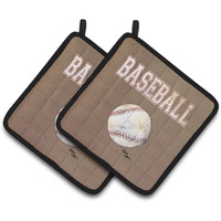"Caroline's Treasures Baseball Pair of Pot Holders 8485PTHD, 7.5HX7.5W, Multicolor"