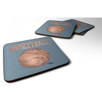 "Caroline's Treasures 8486FC Basketball Foam Coasters (Set of 4), 3.5"" H x 3.5"" W, Multicolor"