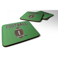 "Caroline's Treasures 8487FC Football Foam Coasters (Set of 4), 3.5"" H x 3.5"" W, Multicolor"