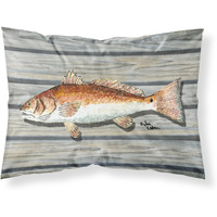"Caroline's Treasures 8489PILLOWCASE Red Fish Moisture Wicking Fabric Standard Pillowcase, Large, Multicolor"