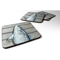 "Caroline's Treasures 8490FC Mullet Foam Coasters (Set of 4), 3.5"" H x 3.5"" W, Multicolor"