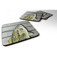 "Caroline's Treasures 8493FC Small Mouth Bass Foam Coasters (Set of 4), 3.5"" H x 3.5"" W, Multicolor"