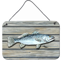 "Caroline's Treasures Fish Speckled Trout Aluminum Metal Wall or Door Hanging Prints, 8 x 12"""